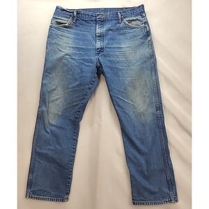 Vtg‎ Distressed Wrangler Mens Jeans 36x29 Western Cowboy Ranch Rodeo  Med Wash